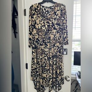 Mlle Gabrielle NWT Black/Tan Floral Multi-Length Dress Macy’s Size XL